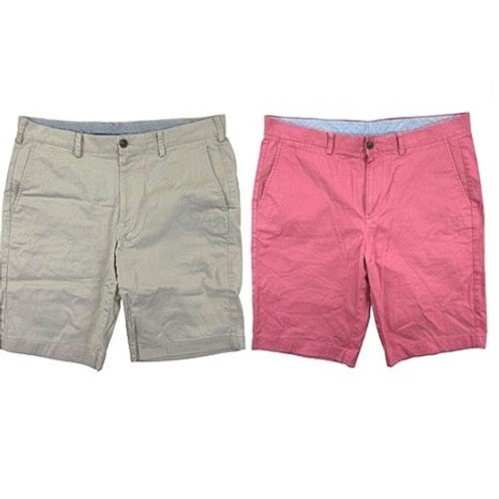 Brooks Brothers Chino Shorts Mens W36 Pink Flat Front Golf Preppy Lot of 2